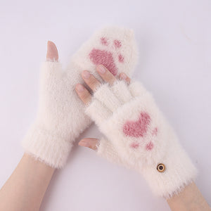 Winter Cat Claw Knit Gloves Mimarta