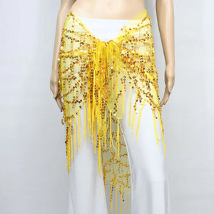 Belly Dance Sequins Triangular Waist Scarf for Performance Mimarta