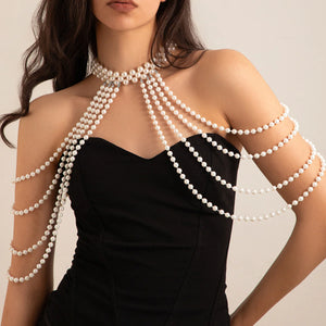 Multi-Layer Tassel Pearl Shoulder Chain Rieworkes
