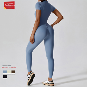 Zechuang Women's Short Sleeve Yoga Jumpsuit 8305 Mimarta