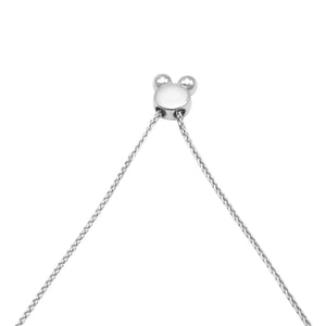 10K White Gold 0.41 Cttw Round Prong and Bezel Set Cluster Diamond Alternate Pattern Bolo Bracelet (I - J Color, I1 - I2 Clarity) - Adjustable 4" to 10" - Rieworkes