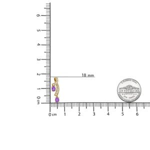 14K Yellow Gold 6x4mm Oval Pink Sapphire and 1/5 Cttw Round Diamond Pendant Necklace - (H - I Color, SI1 - SI2 Clarity) - Rieworkes
