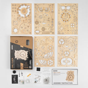 DIY Wooden Mechanical Owl Clock Model for Home Decor Mimarta