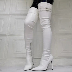 Thigh High Boots Leather Stiletto Heels Rieworkes