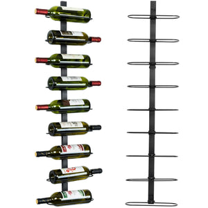 AQAREA Wall Mounted Wine Rack: 9-Bottle Metal Wine Holder - Wall Wine Storage Organizer Shelf Mimarta