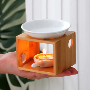 Bamboo Aroma Diffuser and Candle Holder for Home Mimarta