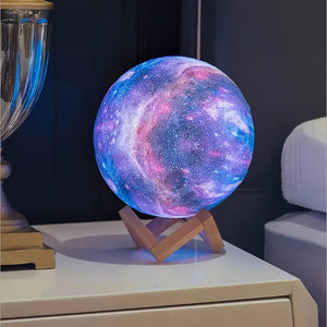 16-Color 3D LED Moon Light with Stand - Night Light Mimarta