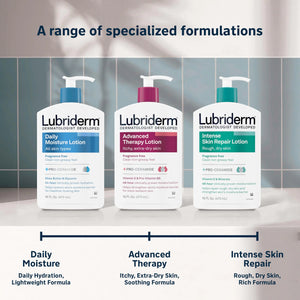 Lubriderm Advanced Therapy Moisturizing Hand and Body Lotion + Pro-Ceramide with Vitamin E and Pro-Vitamin B5, Non-Greasy, Fragrance-Free, Intense Hydration for Itchy, Extra Dry Skin, 32 FL OZ Rieworkes