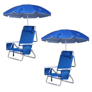 Nice C Backpack Beach Chair Sand Chair Beach Chairs for Adults Chair Beach with Cooler and Umbrella Cup Holder Outdoor Camping BBQ Travel Picnic (Two Blue) Mimarta