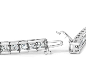 IGI Certified 14K White Gold 6.0Cttw Channel Set Round Diamond Tennis Bracelet (I-J Color, I1-I2 Clarity) - 7" Inches Rieworkes