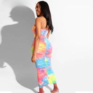 Neon Green Tube Dress Women Rieworkes