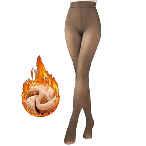 G&Y Fleece Lined Tights for Women -Therma Leggings Opaque Warm Winter Pantyhose (BrownS-M) Mimarta