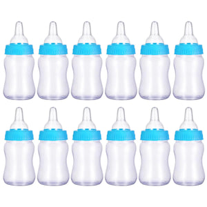 NUOBESTY 12PCS Feeding Bottle Feed & Soothe Set Candy Bottle Mini Practical Pacifier Creative Blue Juice Bottle with Pacifier for Baby Doll(10.5x4x4cm) Rieworkes