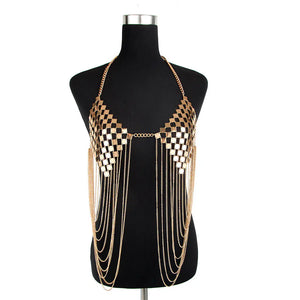 Metallic Body Chain with Tassel for Women’s Fashion Mimarta