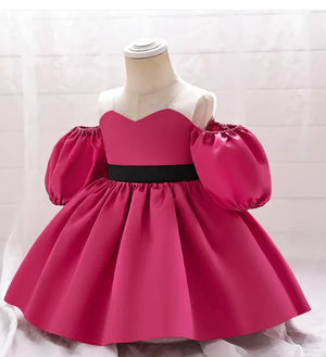 Party Festival Costumes Girls Puff Sleeve Baptism Dress Rieworkes