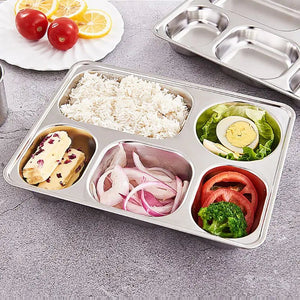 3/4/5 Sections Stainless Steel Food Plate - Rieworkes
