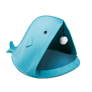 Washable Non-Woven Cat Bed, Shark Dog Bed, Foldable Pet Cave Mimarta