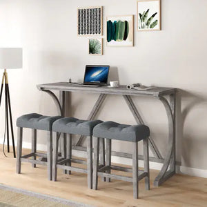 Bar Table Set With Power Socket, Bar Table And Chair Set For Living Room, Dining Room, Games Room Rieworkes