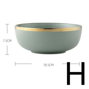 Light Luxury Large Ceramic Rice Bowl Tableware Set Mimarta
