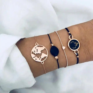 5 - piece Bohemian Shell Moon Charm Bracelet Set for Women - Rieworkes
