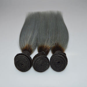 Straight Brazilian Human Hair Wig in Silver Grey Mimarta