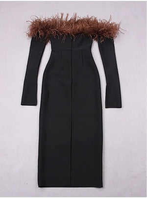 Feather Strapless Dress Rieworkes