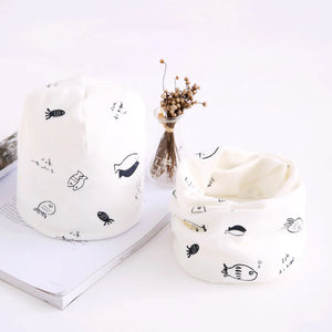 Autumn Winter Baby Cotton Scarf & Hat Set (Wholesale) Mimarta