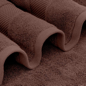 Luxury Brown Bath Towel 8 Piece Set Combed Cotton Hotel Quality Brown Towels Set Rieworkes