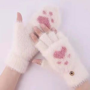 Winter Cat Claw Knit Gloves Mimarta
