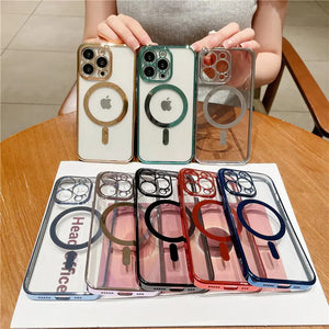 Luxury Plating Clear Magnetic Wireless Charger Case Rieworkes