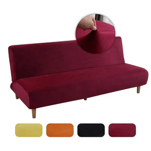 Armless Stretch Sofa Bed Cover for 3 Seater Couch Mimarta