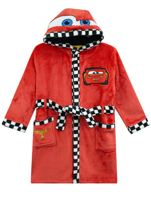 Disney Cars Boys Robe | Hooded Boys Bathrobe | Cars Boys House Robe | Lightning McQueen Clothes Red Size 2T Mimarta