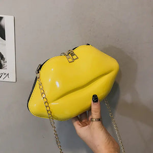 Mini Bags for Women 2023 New Fashion All-match Women's Shoulder Bag PU Solid Color Zipper Crossbody Patent Leather Lip Chain Bag Rieworkes