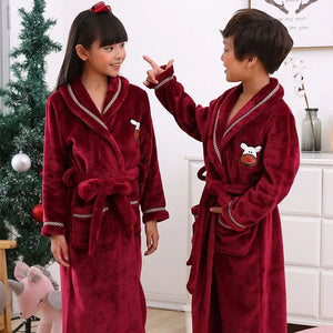 Winter Coral Fleece Thick Bathrobe Rieworkes
