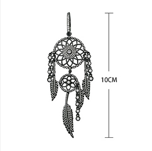 Silver Dreamcatcher Earrings with Lion & Feather Design Mimarta