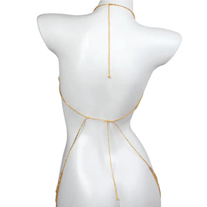 Luxury Rhinestone Geometric Butterfly Body Chain Mimarta