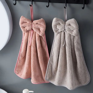 Microfiber Soft Quick Dry Cleaning Bowknot Hand Towels Rieworkes