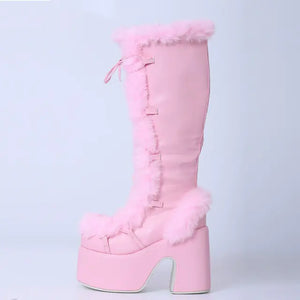 Chunky High Heeled Winter Boots Rieworkes