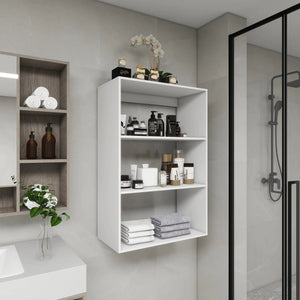 B4 Bathroom colset shelves Wood Modular Closet System Wall Mounted Shelves Walk in Clothes Storage Cabinet Shelving Built in Closet Organizer for Bedroom White 31.49''W x 16.04''D x 47.24''H Rieworkes