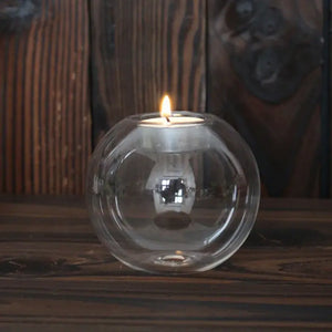 Transparent Glass Candle Holder Rieworkes
