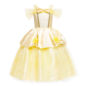 Belle Princess Halloween Dress for Kids (Beauty and the Beast) Mimarta