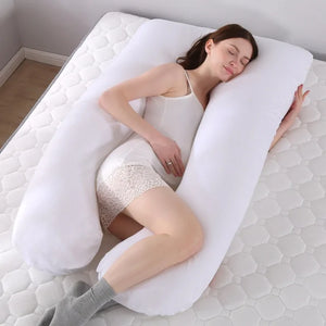 Sleeping Support Pillow For Pregnant Women Body PW12 100% Cotton Rabbit Print U Shape Maternity Pillows Pregnancy Side Sleepers Rieworkes