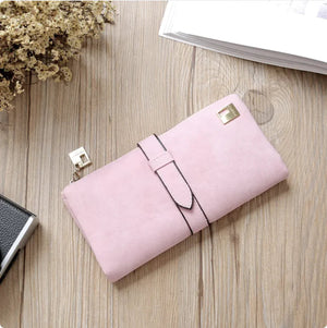 Women's Long Leather Wallet with Zipper Closure Rieworkes