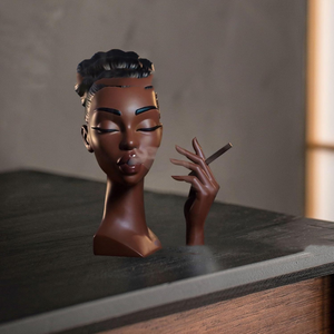 Elegant Black Woman Head Incense Burner Mimarta
