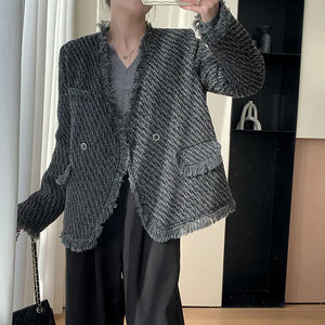 Women's Tassel Wool Coat Set for Winter Mimarta