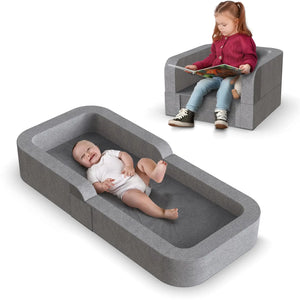 Toddler Travel Bed2-in-1 Travel Bed Sofa ChairTravel Bed for Kids Mimarta