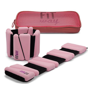 FITWAY | 1 pair 2 lbs | Adjustable Silicone ankle weights | - wrist weights - | ankle weights for women -ankle weights for men | 2lb ankle weights| Suitable for Yoga Dance Pilates | water-resistant silicone (pink) Mimarta