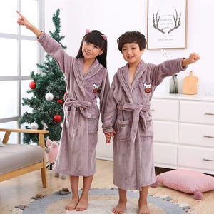 Winter Coral Fleece Thick Bathrobe Rieworkes