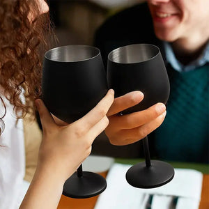 Stainless Steel Wine Glasses with Black Plating Rieworkes