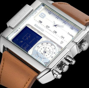 Luxury Sport Square Leather Watch Rieworkes